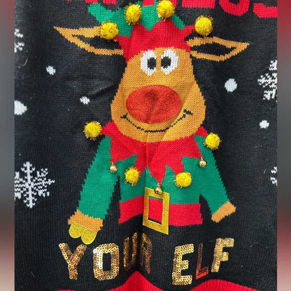 Express Your Elf Christmas Sweater! Juniors size 15-17 - Picture 2 of 8